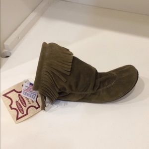 Footskins 100% Deerskin Fringe Moccasin